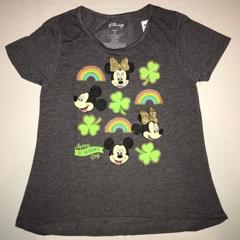Disney St Patrick’s Day Gray Short Sleeve Tee Shirt New with Tag Size‎ XL